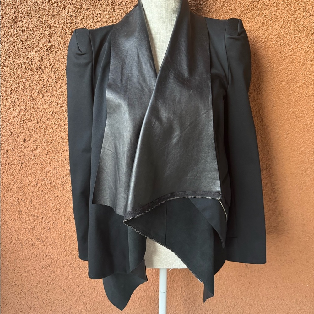 Elizabeth and James | Yoshimoto Asymmetrical Jacket w/Zip-out Leather Vest Sz 6